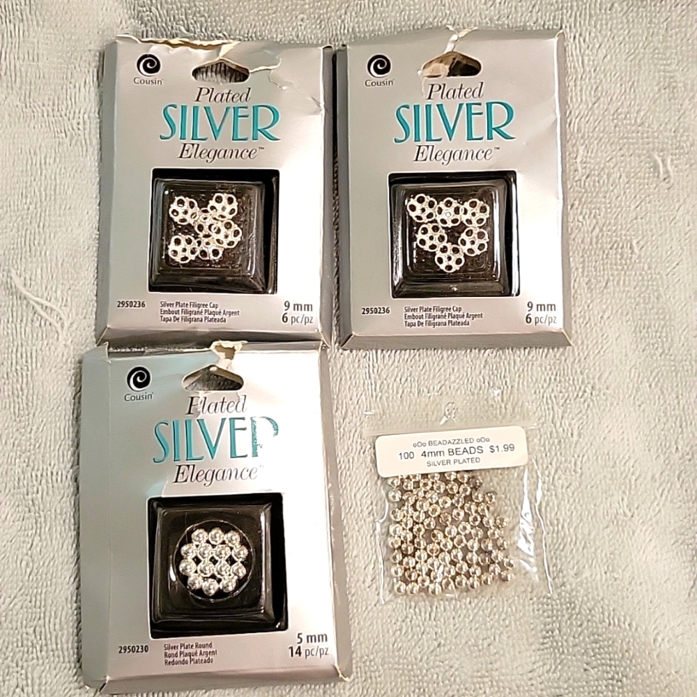 Silver plated beads